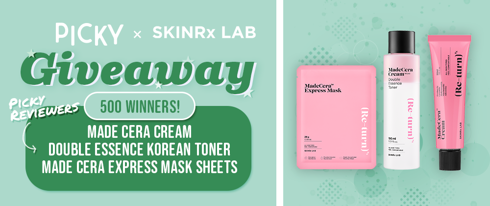 kbeauty Picky x SKINRx Lab | MadeCera Cream, Double Essence Korean Toner, Express Mask Sheets event