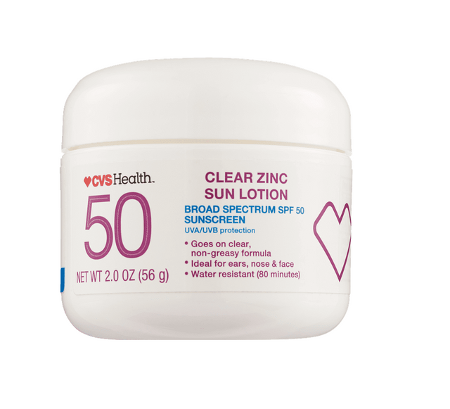 CVS health - Clear Zinc Broad Spectrum Sun Lotion SPF 50 | B