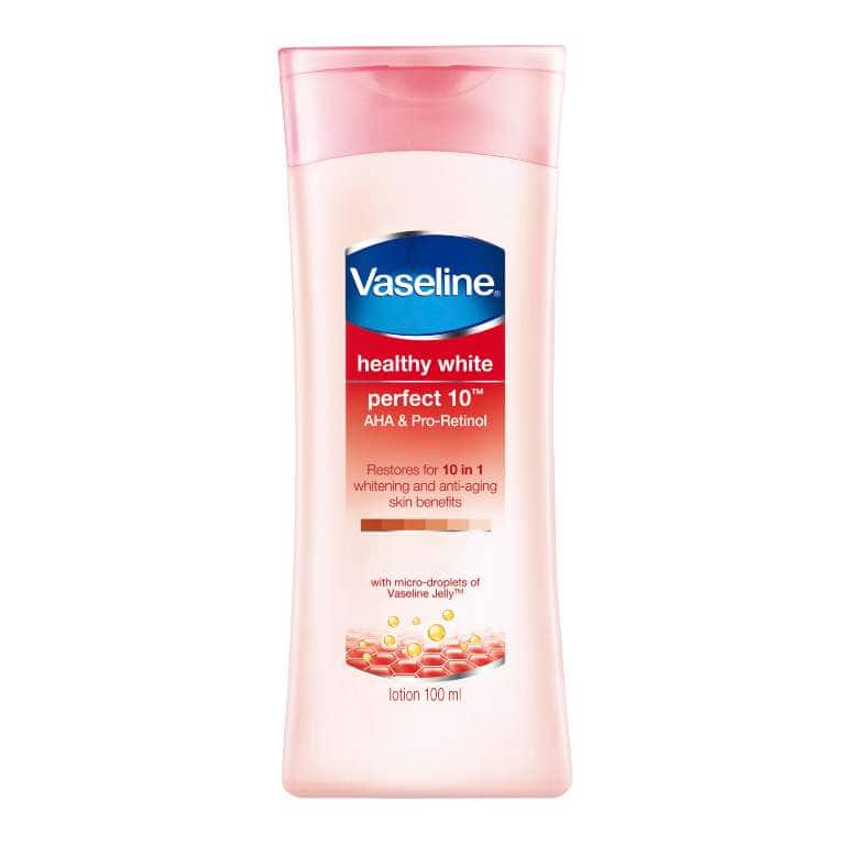 Lait Corporel Vaseline Healthy White Perfect 10 En 1 - Lait éclaircissant 100ml - Format Voyage