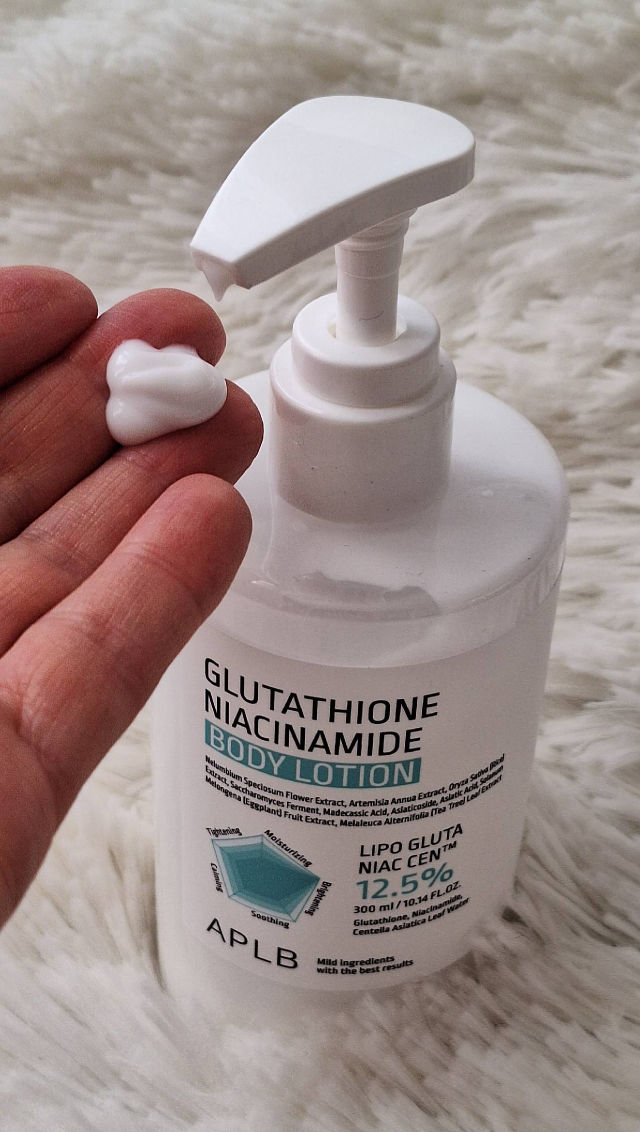 hand body glutathione APLB Glutathione Niacinamide Body Lotion Review